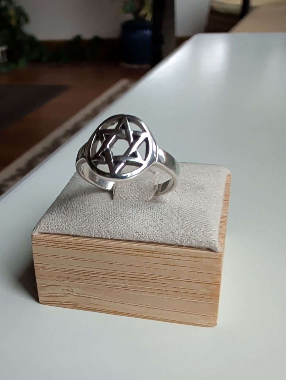 Star of David 925 Sterling Silver Ring, Size 8